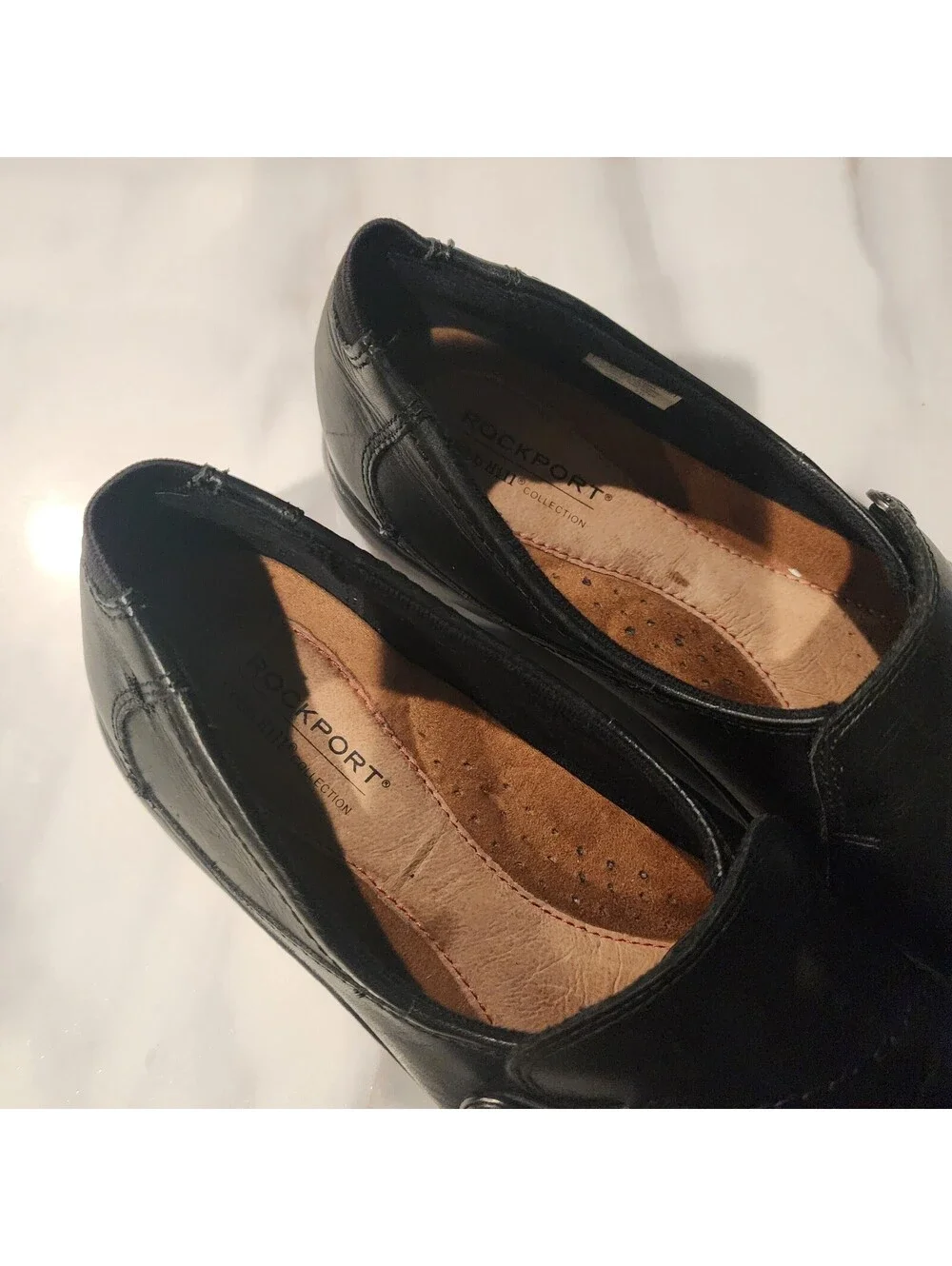 Rockport Women's Black Leather Slip-On Comfort Shoes Loafers Size 9.5 US